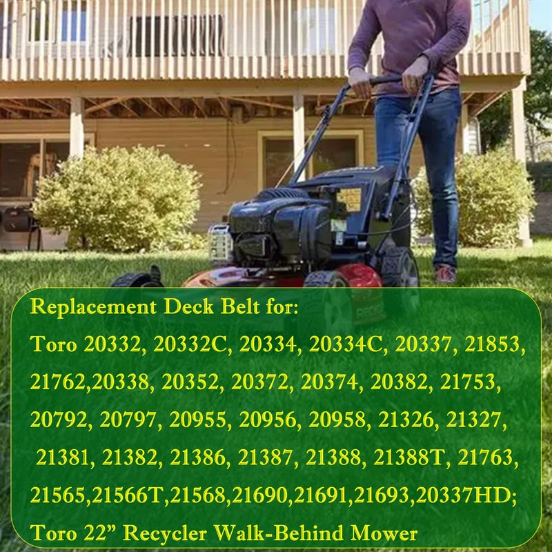 IKSI 115-4669 حزام بديل 0.38" عرض × 32.75" طول 265-354 متوافق مع تورو 20332، 20333، 20334 و20338، 22" ذاتية الدفع 20337، 20353، 20372، 20373، 20374 جزازات العشب (2 قطع) - Image 4